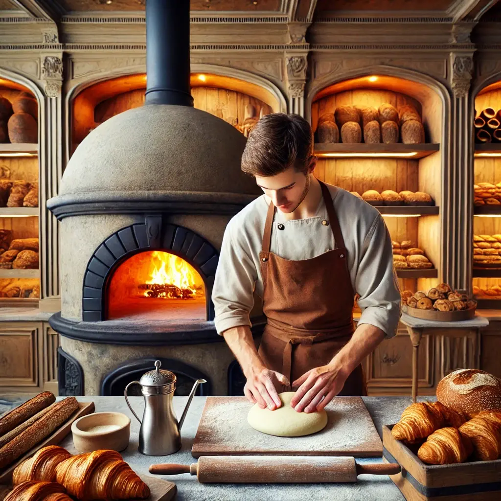 職人が手作業で一つ一つのパンを作る写真